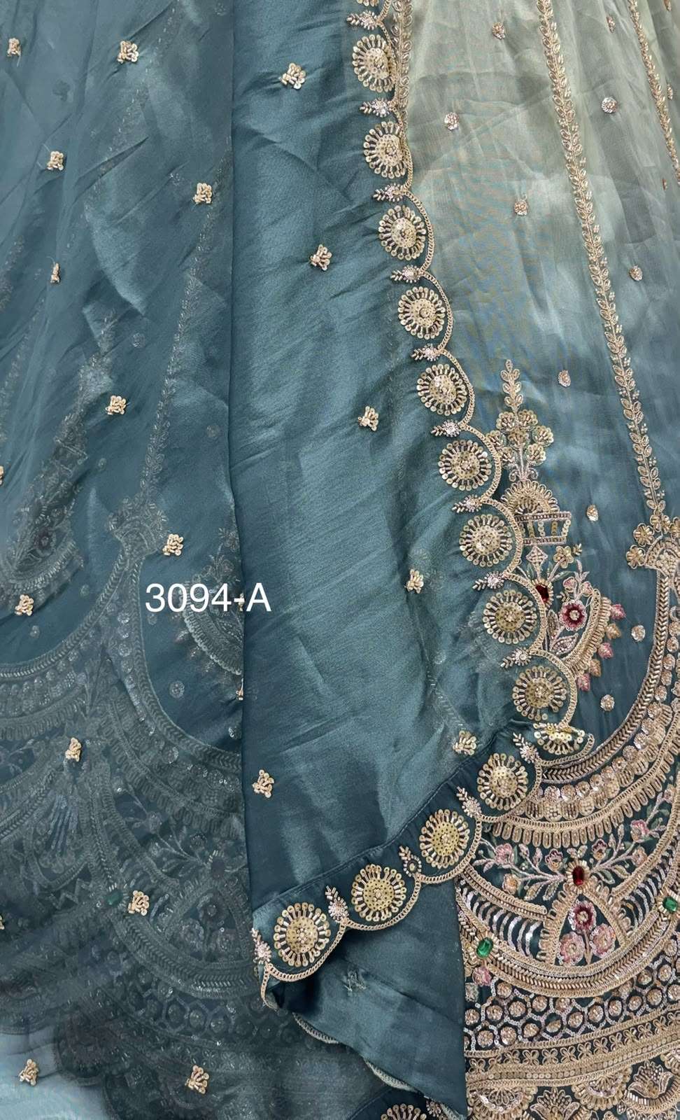 Art Of beautiful Work in Shaded Color Designer Chandnia Silk fabric Lehenga Choli Wholesale in surat 3094